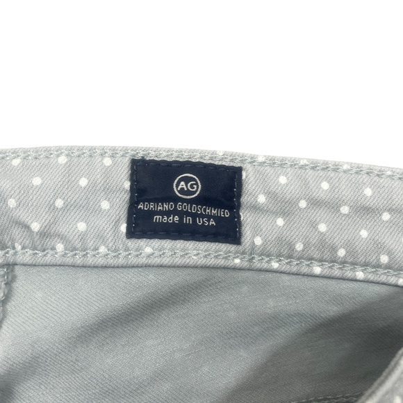 AG Adriano Goldschmied 28R Gray White Polka Dot Slim Straight The Stevie Ankle - Picture 4 of 6